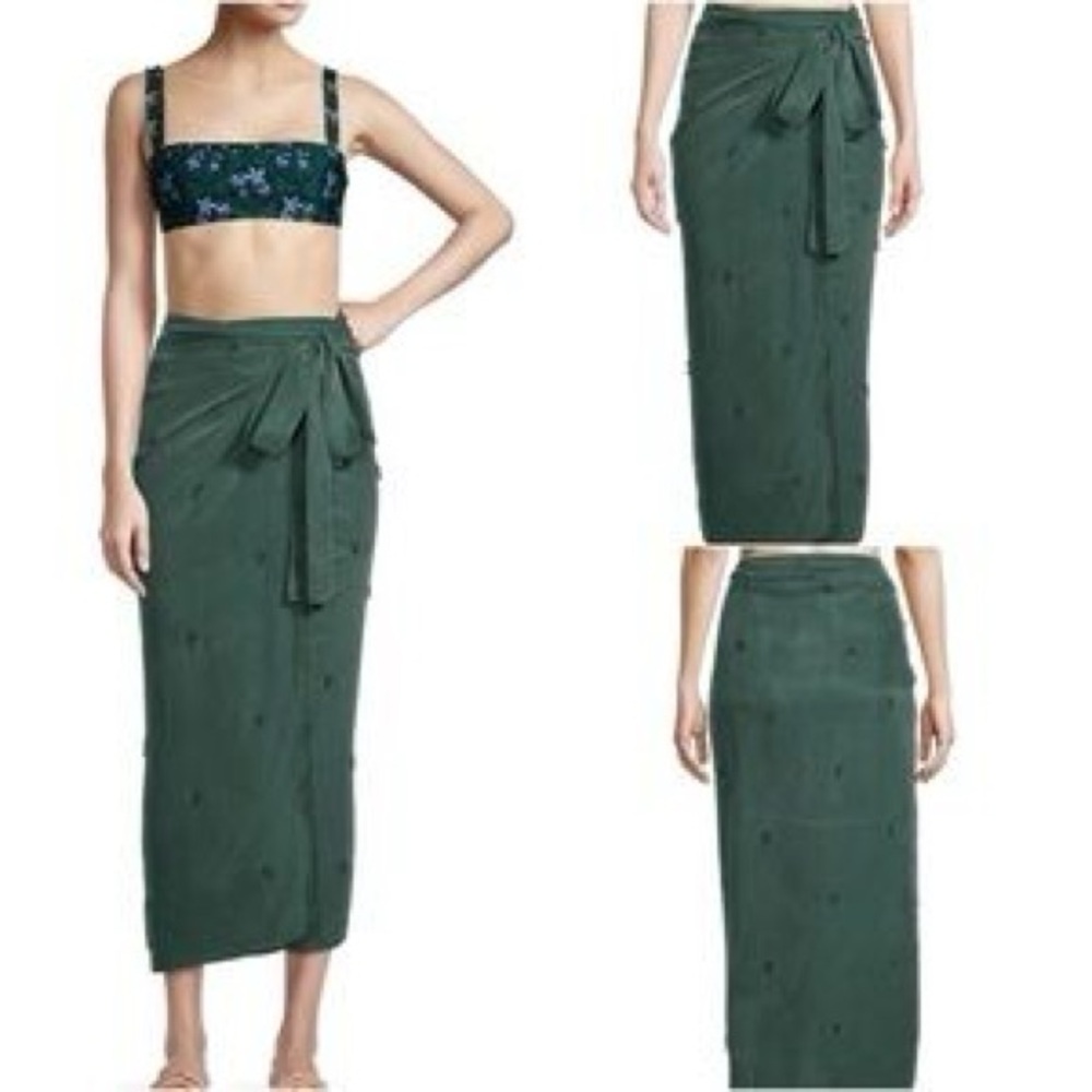 Agua by Agua Bendita Índigo Embellished Embroidered Cotton And Silk